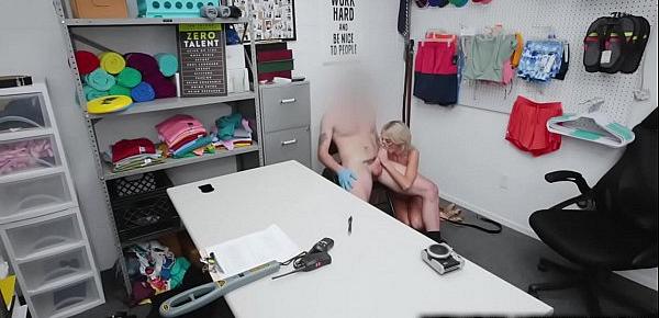  Blonde cashier Tallie Lorian romped hard by the pervy Security offier
